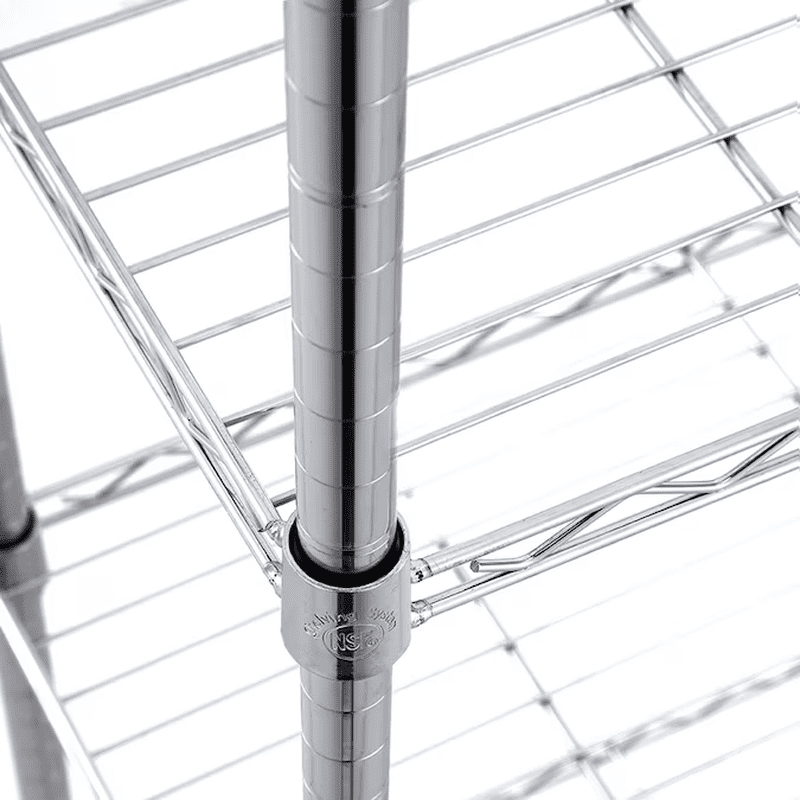 4 -Tier Chrome Metal Utility Shelving Unit with Wire Shelves ( 35.7-In W X 14-In D X 53-In H ) - Image 10