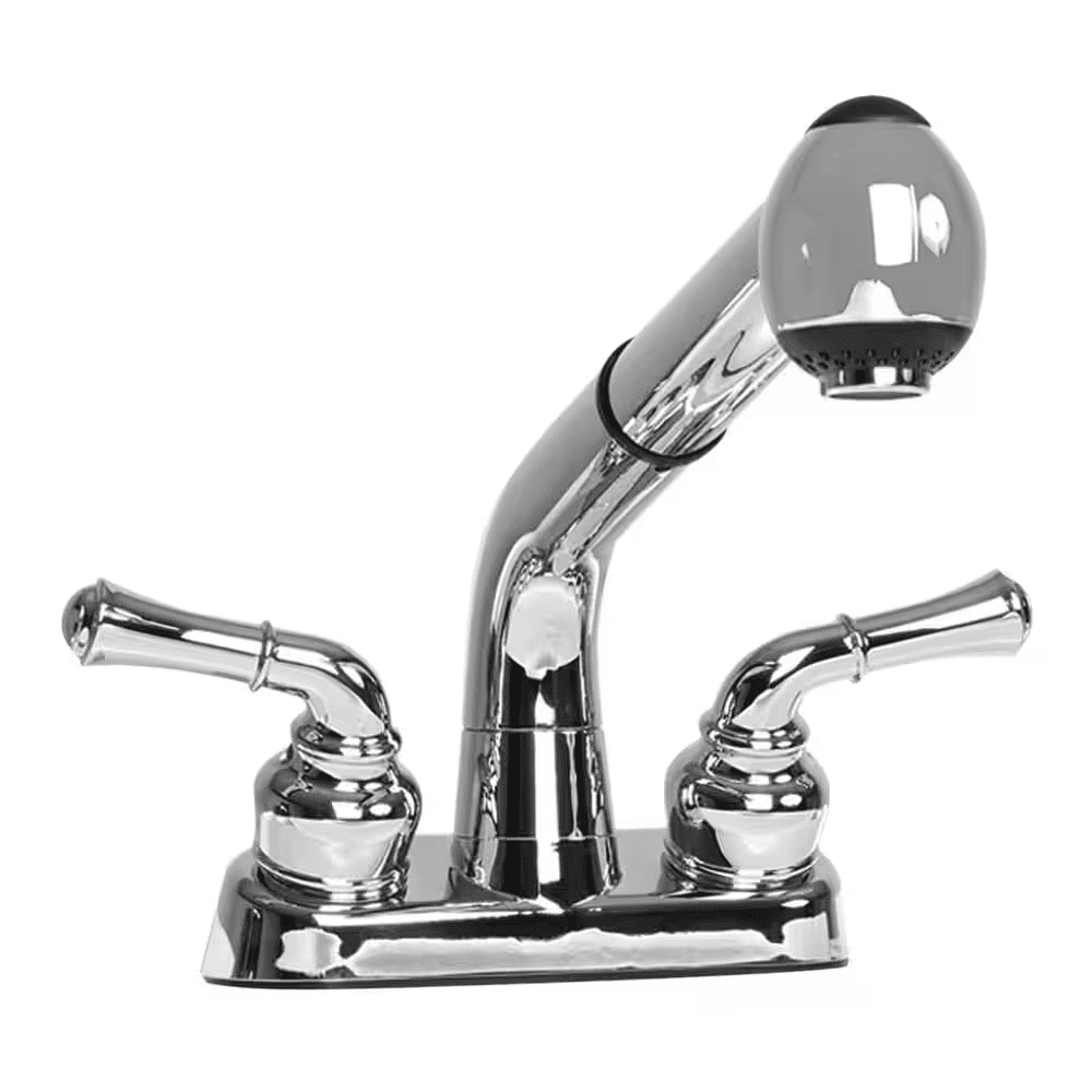 24.1 In. L X 24.1 In. W X 36.7 In. H Laundry Sink / Utility Sink Work Center in White with Pull-Out Faucet in Chrome - Image 9