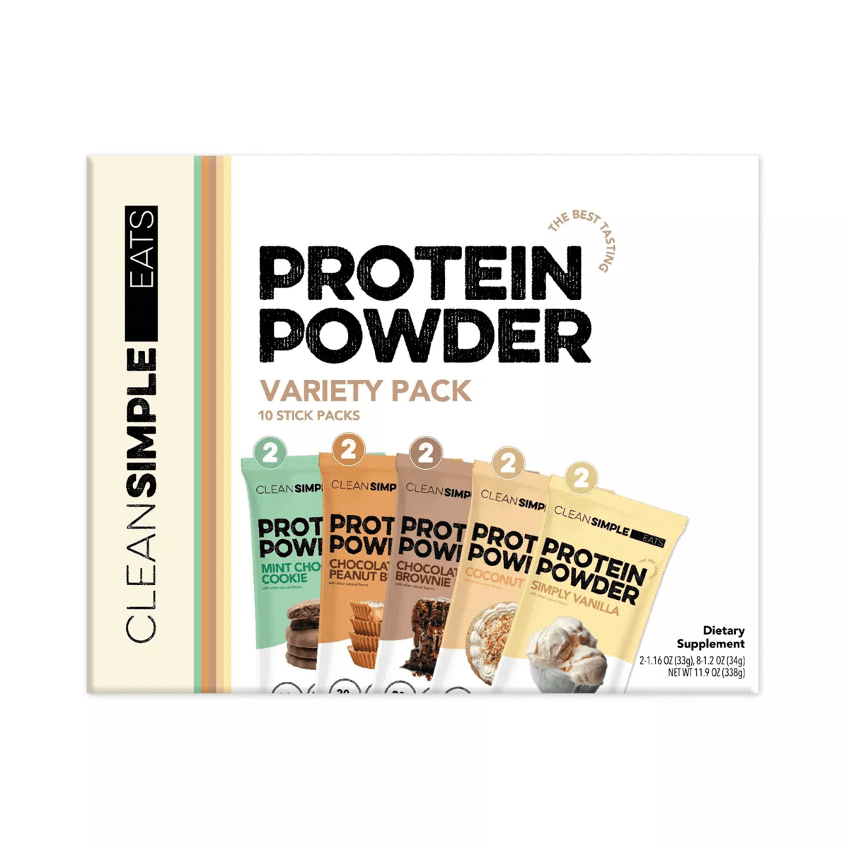 Clean Simple Eats Protein Powder Sticks - Variety Pack - 11.9Oz/10Ct - Image 2