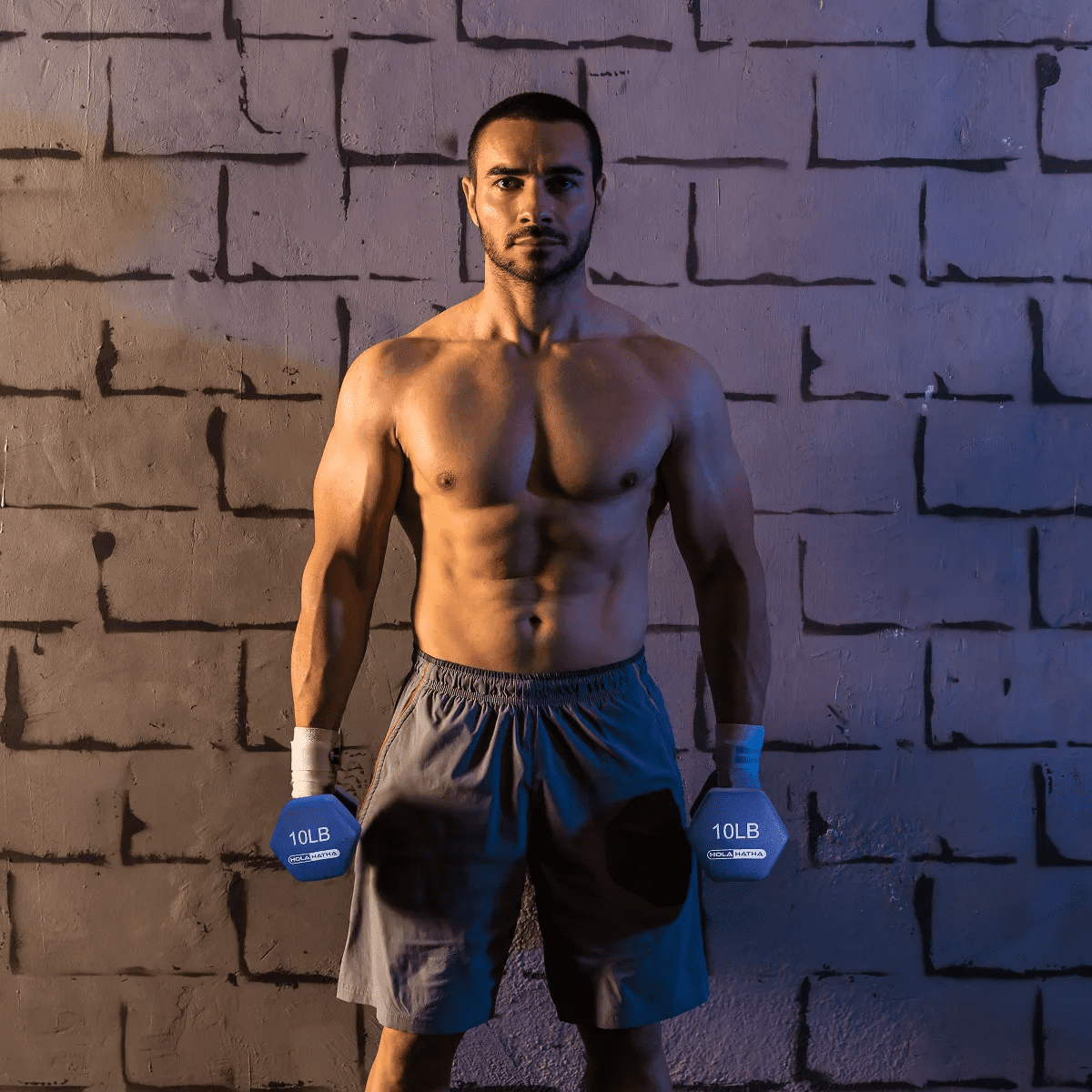 Holahatha 5, 10, and 15 Pound Neoprene Dumbbell Free Hand Weight Set with Rack - Image 4