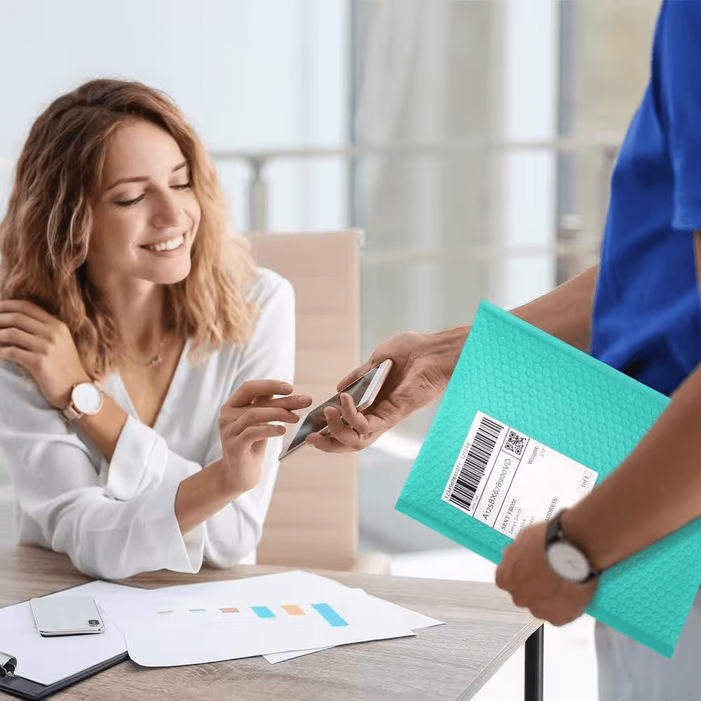 10.5 X 16 In. Poly Bubble Mailers Teal 25 Pack Padded Envelopes Opaque Self Seal Waterproof Shipping Bags - Image 2