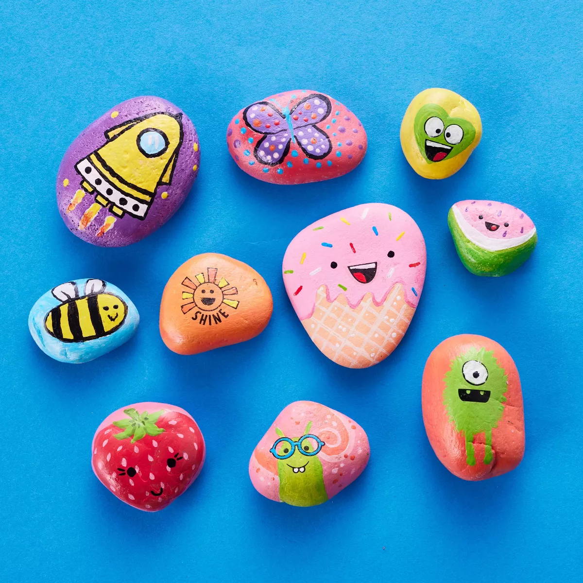 Hide & Seek Rock Painting Kit - Creativity for Kids: Paints, Stickers, Rocks, Brush, Craft Activity for Ages 6+ - Image 3