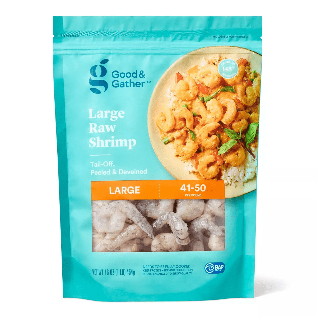 Large Tail off Peeled & Deveined Raw Shrimp - Frozen - 41-50Ct per Lb/16Oz - Good & Gatherâ„¢