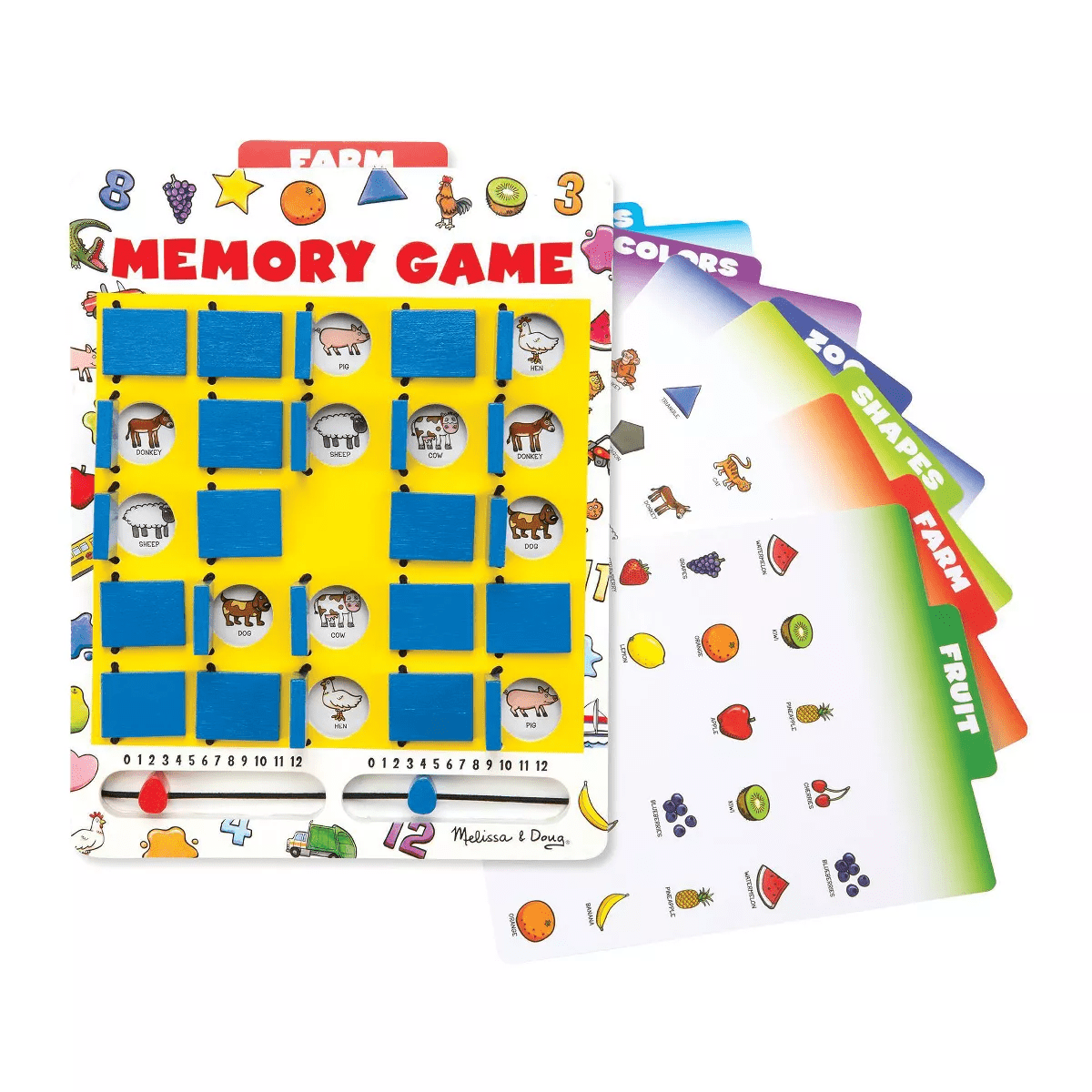 Melissa & Doug Flip to Win Travel Memory Game - Wooden Game Board, 7 Double-Sided Cards - Image 4