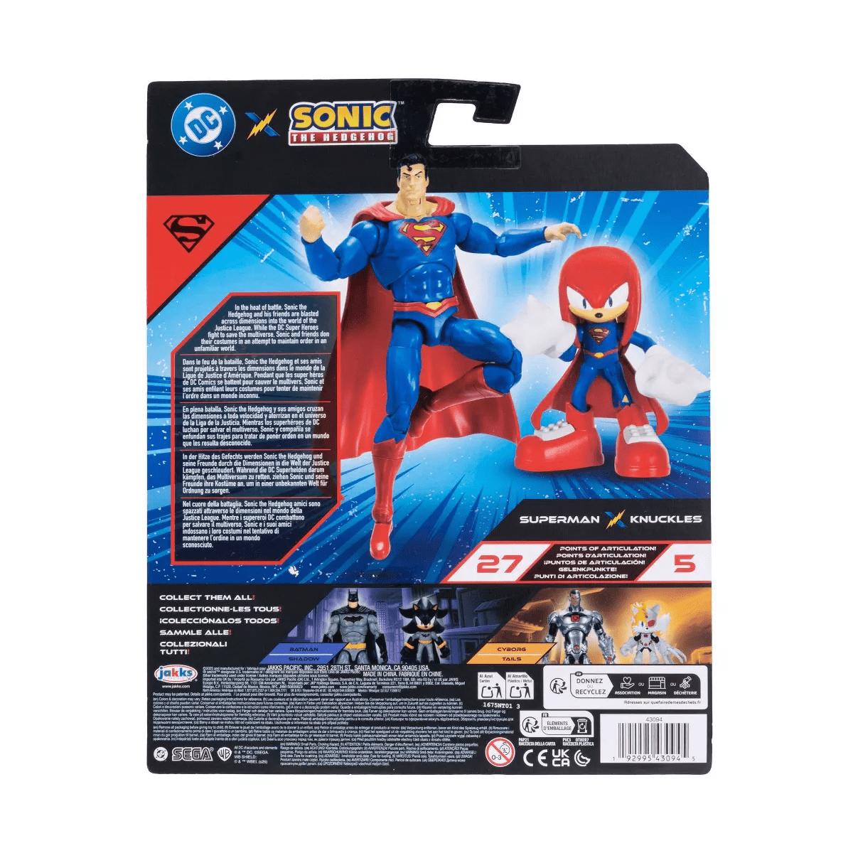 DC X Sonic the Hedgehog Knuckles and Superman Action Figure - Image 2