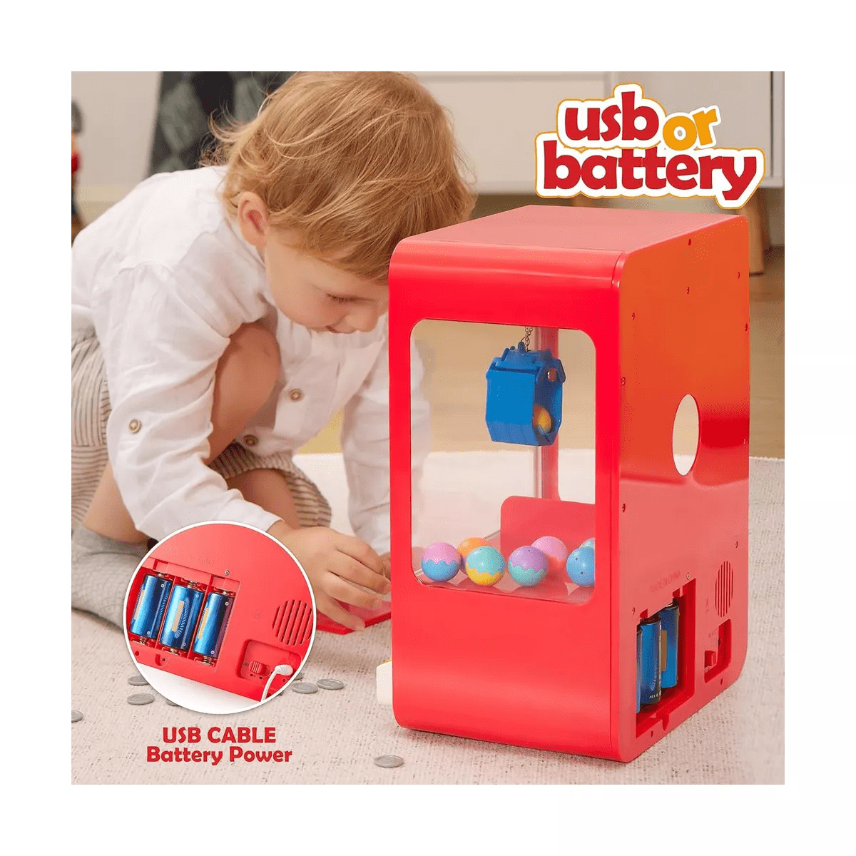 Joyfy Kids Claw Machine Toy with LED Lights, Sounds, Mini Arcade Game for Ages 3 4 5 6 Years, Halloween Christmas Birthday Gift for Boys Girls - Image 6