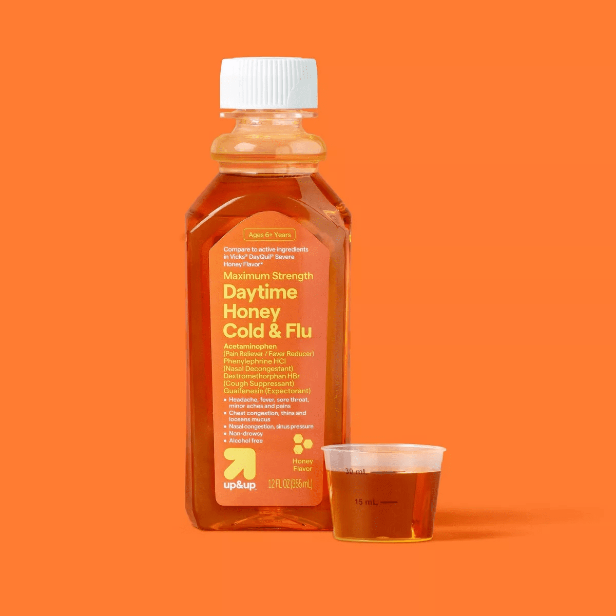 Daytime Maximum Strength Cold & Flu Liquid - Honey - 12 Fl Oz - Up&Up™ - Image 2
