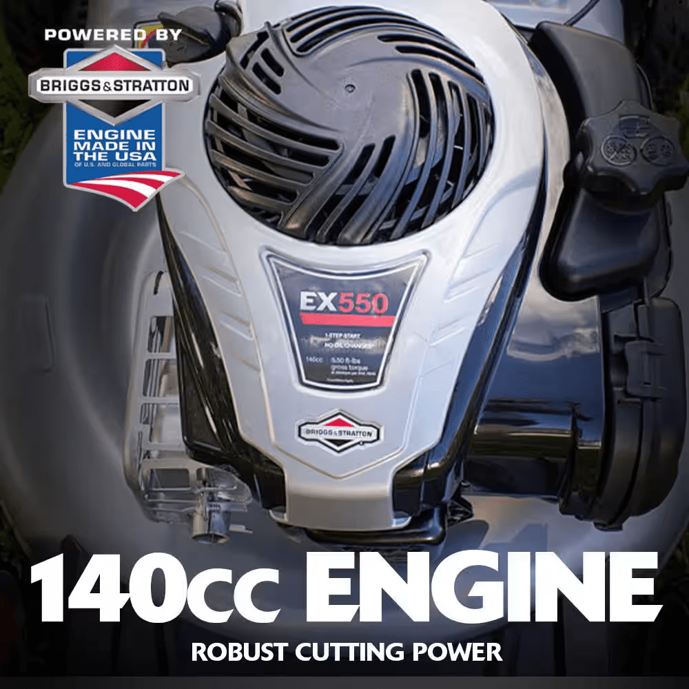 21 In. 140 Cc Briggs and Stratton Walk behind Gas Push Lawn Mower with Height Adjustment and with Mulch Bag - Image 5