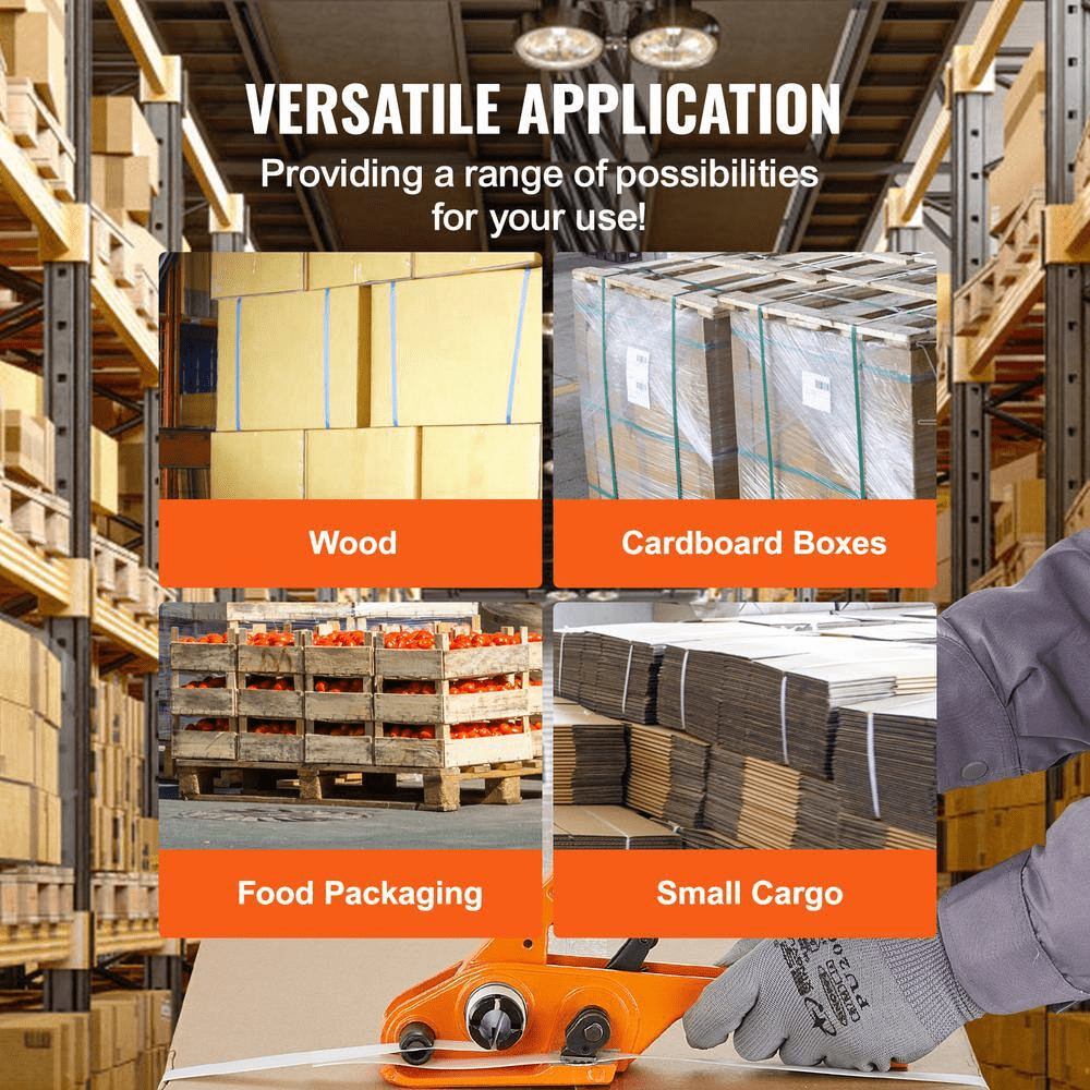 Packaging Strapping Banding Kit with Strapping Tensioner Tool, Banding Sealer Tool, 328 Ft. PP Band, 100 Metal Seals - Image 6