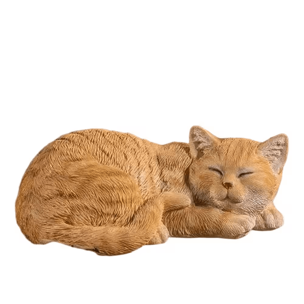 Garden Decor Cat Statue Outdoor Statue, Sleeping Cat Statue Decor for Patio