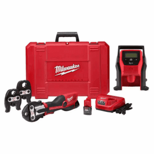 M12 12-Volt Lithium-Ion Force Logic Cordless Copper Press Tool Kit with Two 1.5 Ah Battery, Hard Case, and M12 Inflator