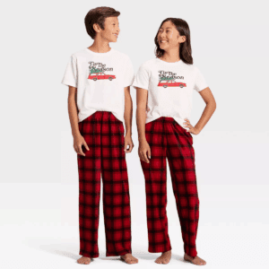 Kids' Plaid Microfleece Holiday Matching Family Pajama Pants - Wondershop Red/Black