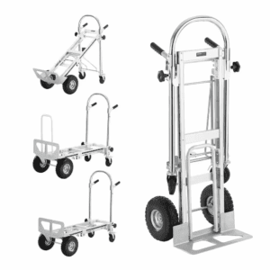 4-In-1 Aluminum Folding 1000 Lbs. Capacity Hand Truck with Rubber Wheels Heavy-Duty Industrial Collapsible Cart