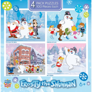 Masterpieces Kids Puzzle Set - Frosty the Snowman 4-Pack 100 Piece Puzzles