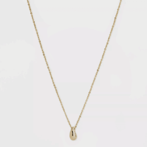 Teardrop Pendant Necklace - a New Day™ Gold: Brass Chain with Lobster Claw Clasp, 17" Length, 3" Extender