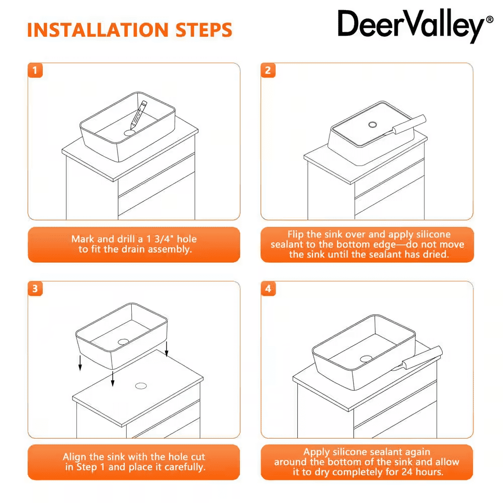 19 In. X 15 In. Rectangular Vessel Bathroom Sink in White Ceramic with Art Basin - Image 9
