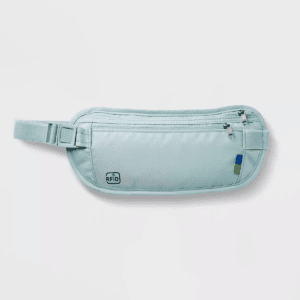 RFID Blocking Waist Pouch Puritan Gray - Open Story™: Water-Resistant Belt Bag