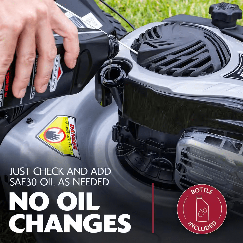 21 In. 140 Cc Briggs and Stratton Walk behind Gas Push Lawn Mower with Height Adjustment and with Mulch Bag - Image 12