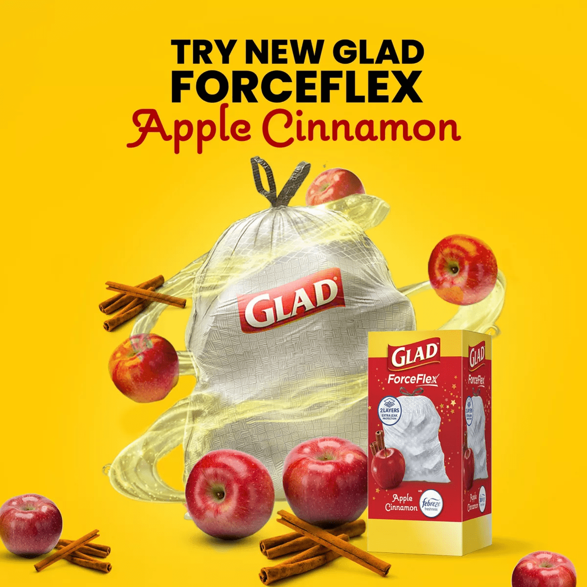 Glad Trash Bags - Apple Cinnamon - 13Gal/50Ct - Image 3