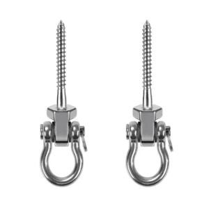 1500 Lbs. Capacity Heavy Duty Stainless Steel Swing Hangers with Bearings-Quiet Swivel Hooks (2-Pack)