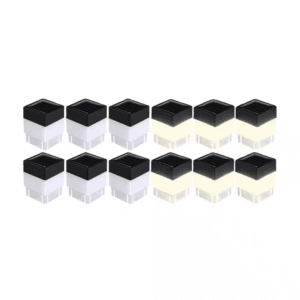 12-Pack Solar Fence Post Cap Lights Waterproof Windproof LED Warm Yellow 2X2 In. for Garden Gazebos Street Wall