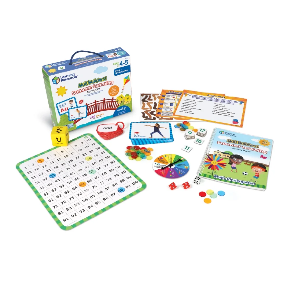 Skill Builders! Summer Learning Activity Set - Math Games, Preschool Learning Toys for Kids Ages 4+
