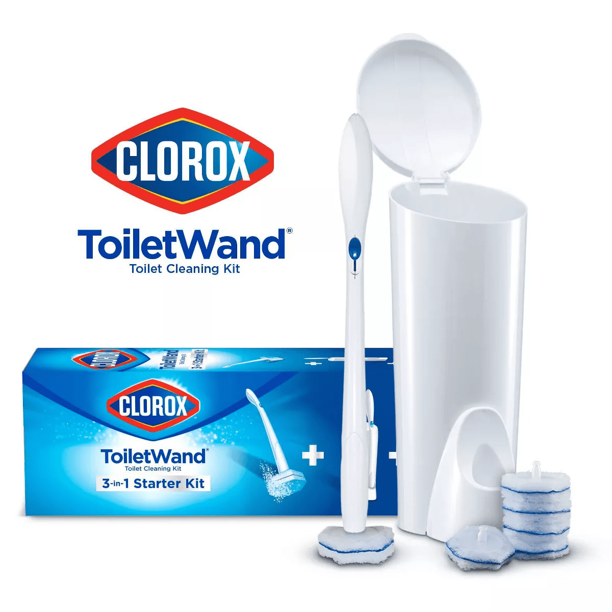 Clorox Toiletwand Disposable Toilet Cleaning System - Toiletwand Storage Caddy and 6 Refill Heads