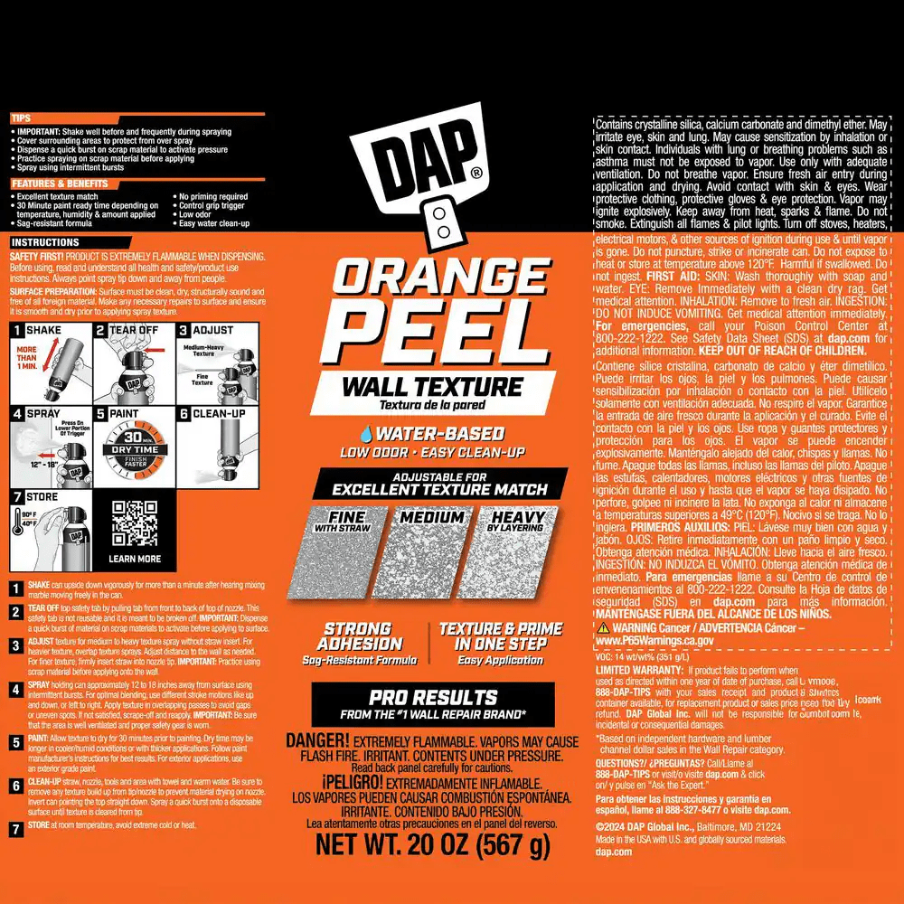 Spray Texture 20 Oz. Orange Peel Water Based Wall Texture Quick Repair (6-Pack) - Image 10