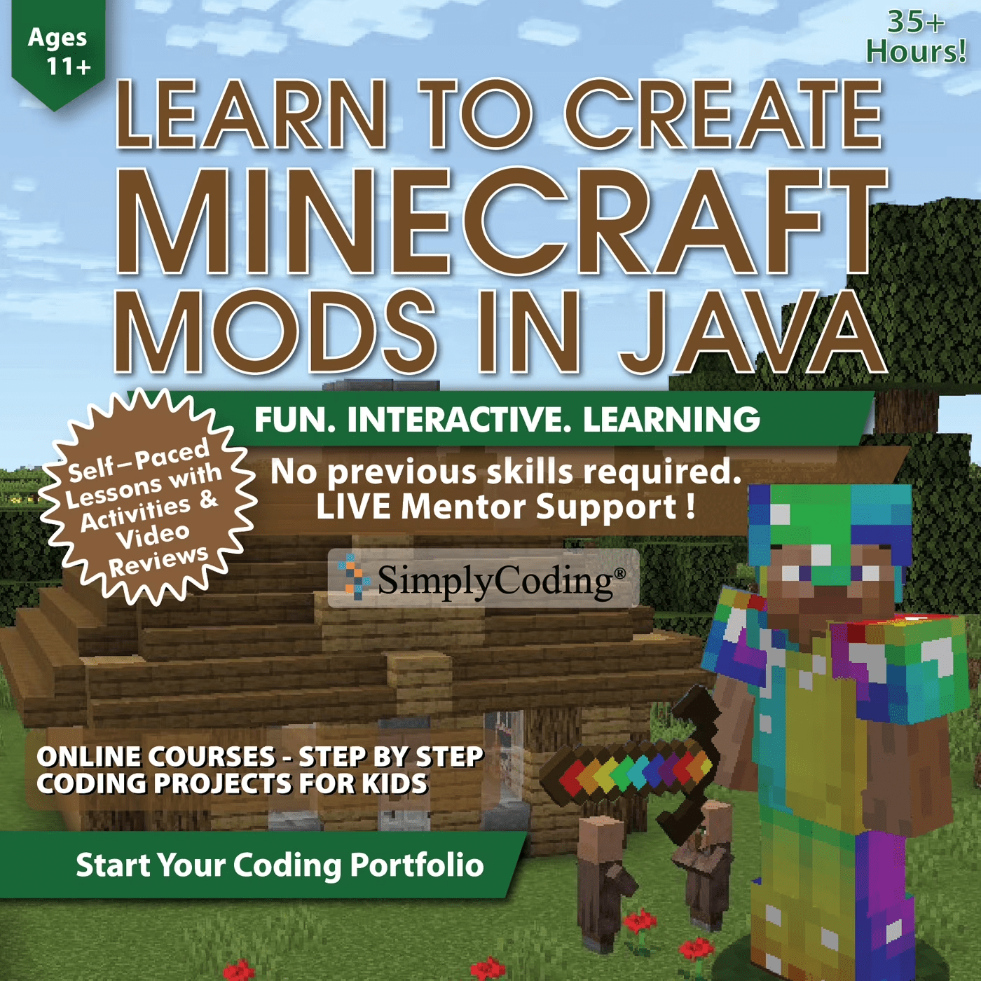 for Kids Minecraft Code Course – Minecraft Mods in Java – Premium Learn to Code Video Game Design Software for Kids Ages 11+ - Compatible with Pc/Mac