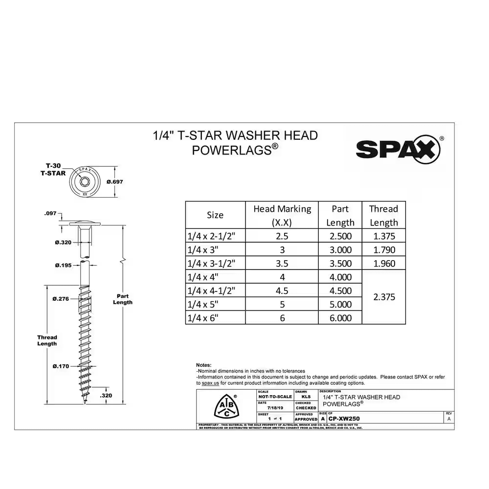 1/4 In. X 3 In. Interior Washer Head Structural Wood Lag Screws Powerlags Torx T-Star (50 Each) Bit Included - Image 9