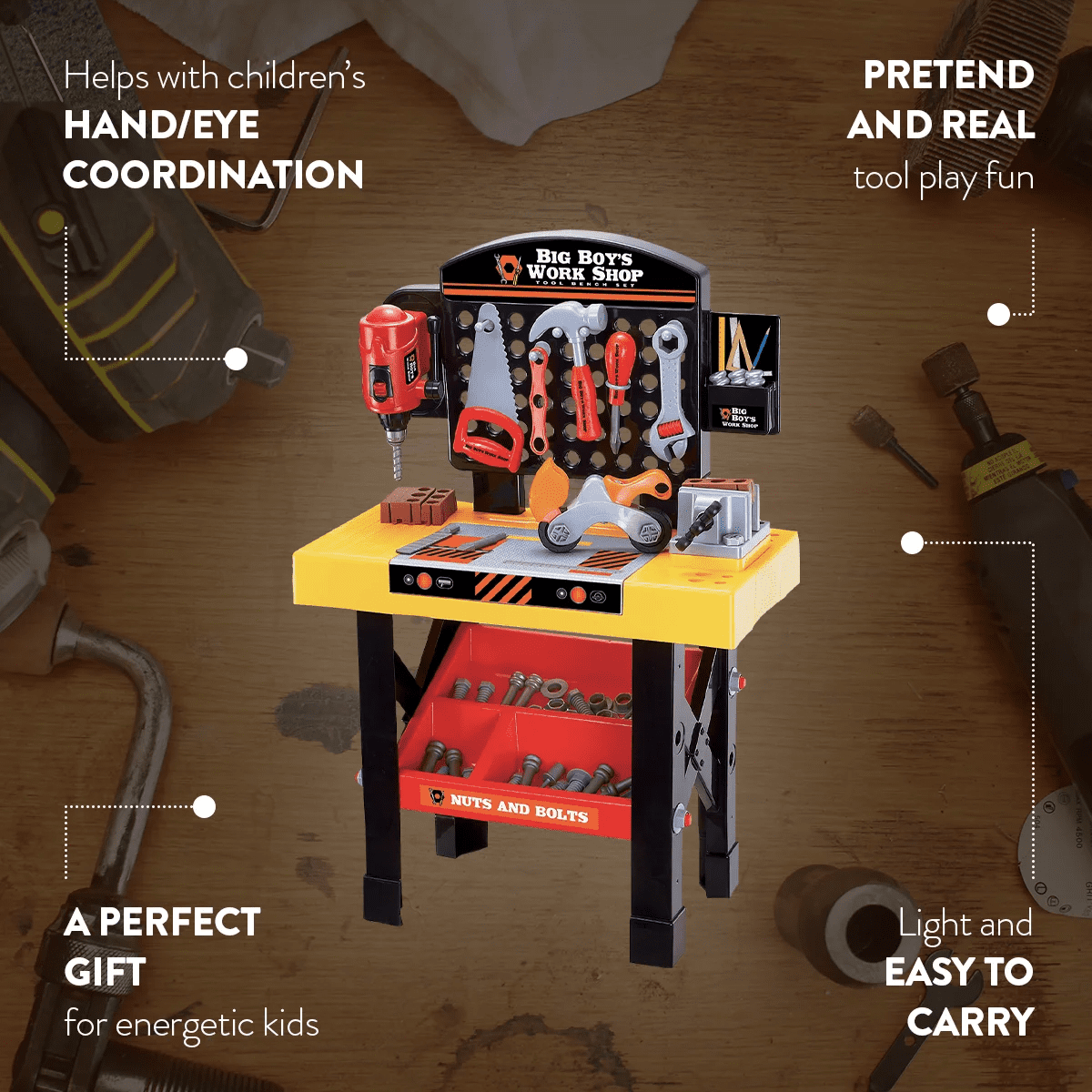 Big Boy'S Work Shop 54 Piece Tool Bench Set - Image 3