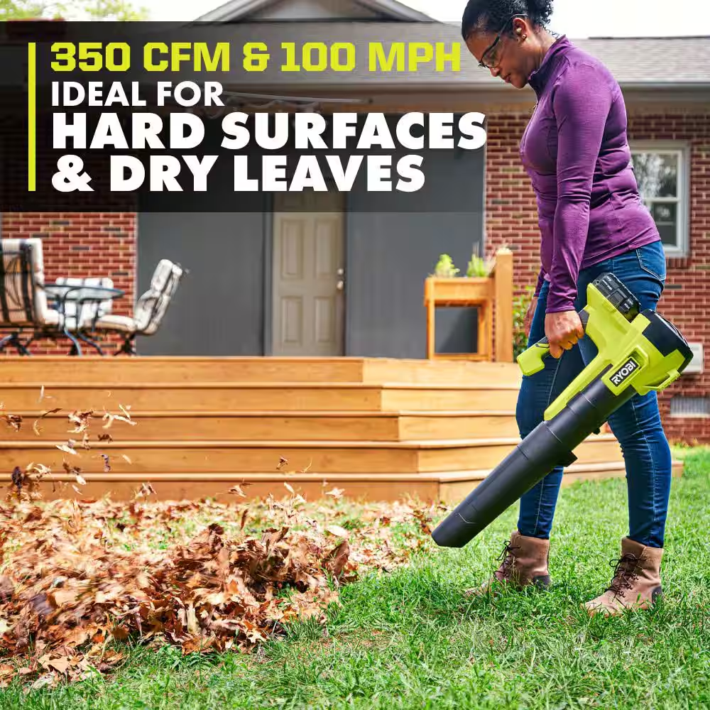 ONE+ 18V Cordless Battery String Trimmer/Edger and Jet Fan Blower Combo Kit (2-Tools) with 4.0 Ah Battery and Charger - Image 12