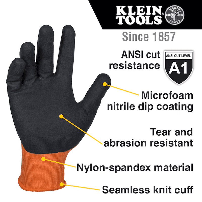 Knit Dipped Gloves, Cut Level A1, Touchscreen, Medium, 2-Pair - Image 2