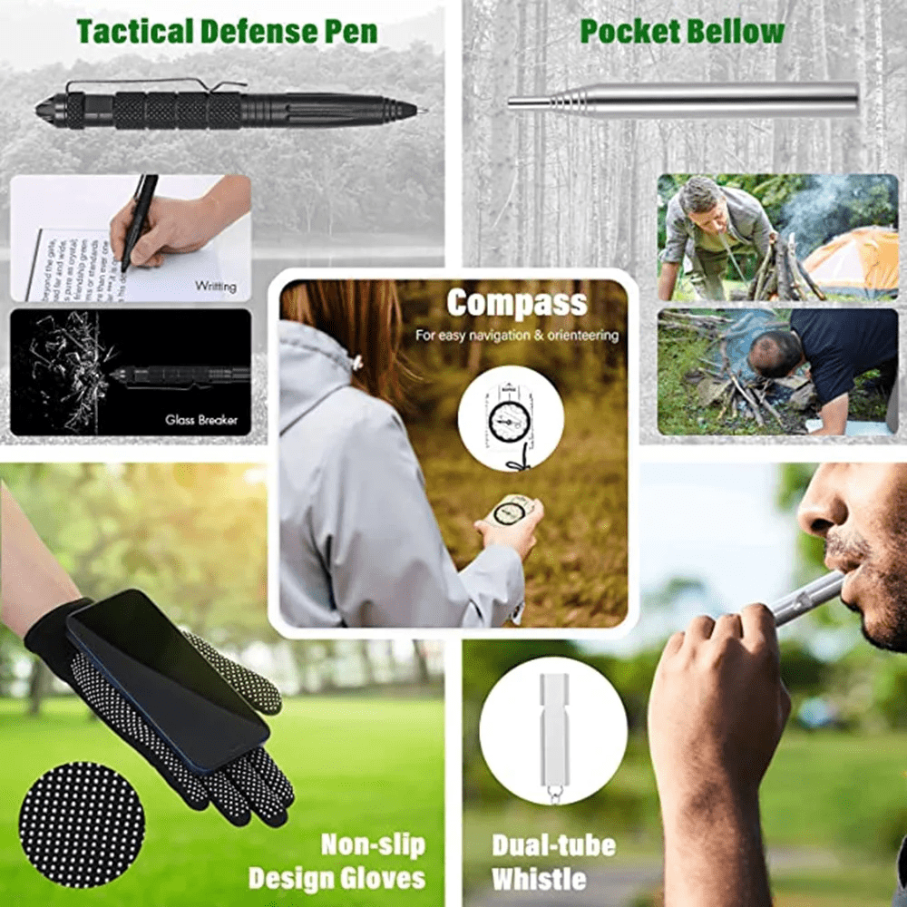 Survival Kit and First Aid Kit, 142Pcs Professional Survival Gear and Equipment for Boating Hunting Camping Hiking Outdoor Adventure - Image 6