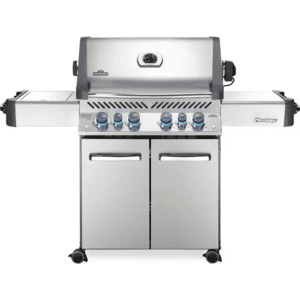 Prestige 500 4-Burner Propane Gas Grill in Stainless Steel with Infrared Side and Rear Burners and Rotisserie Kit