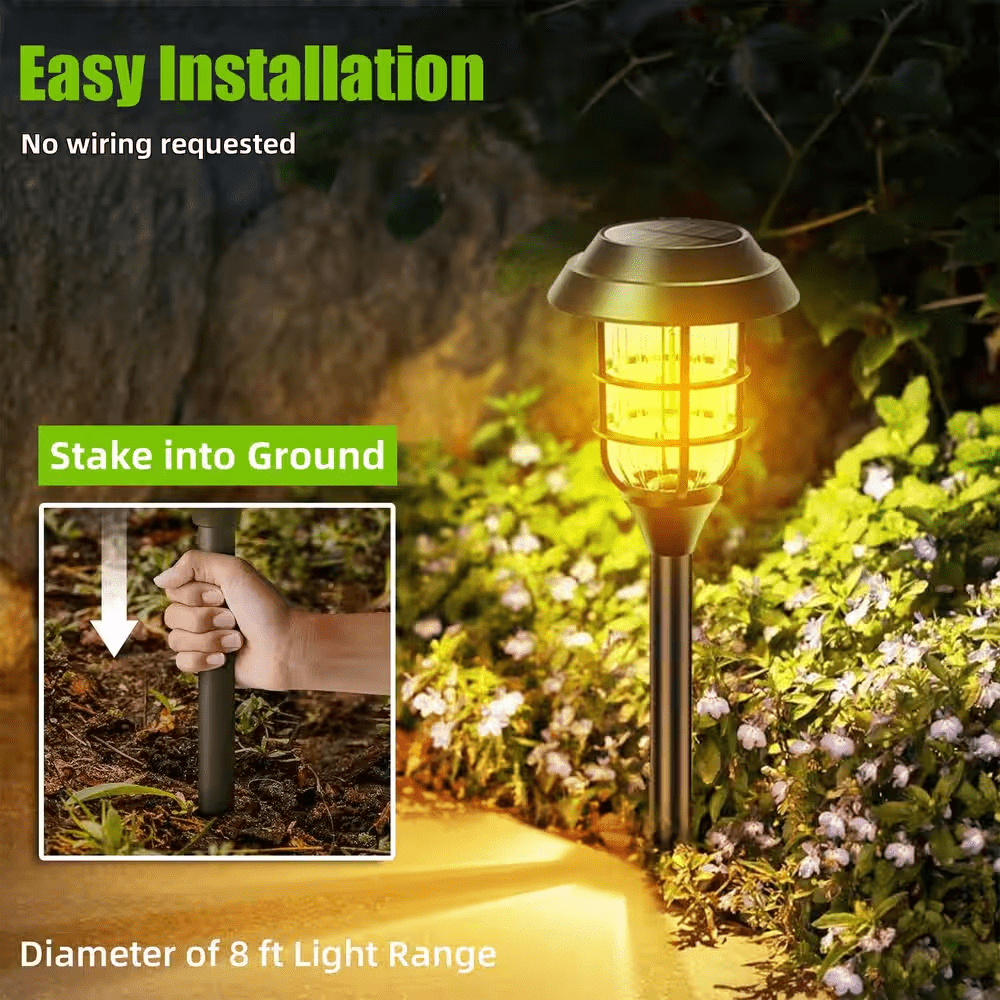 3000K 10 Lumens Black Outdoor Integrated Solar LED Weather Resistant Path Lights (8-Pieces) - Image 3
