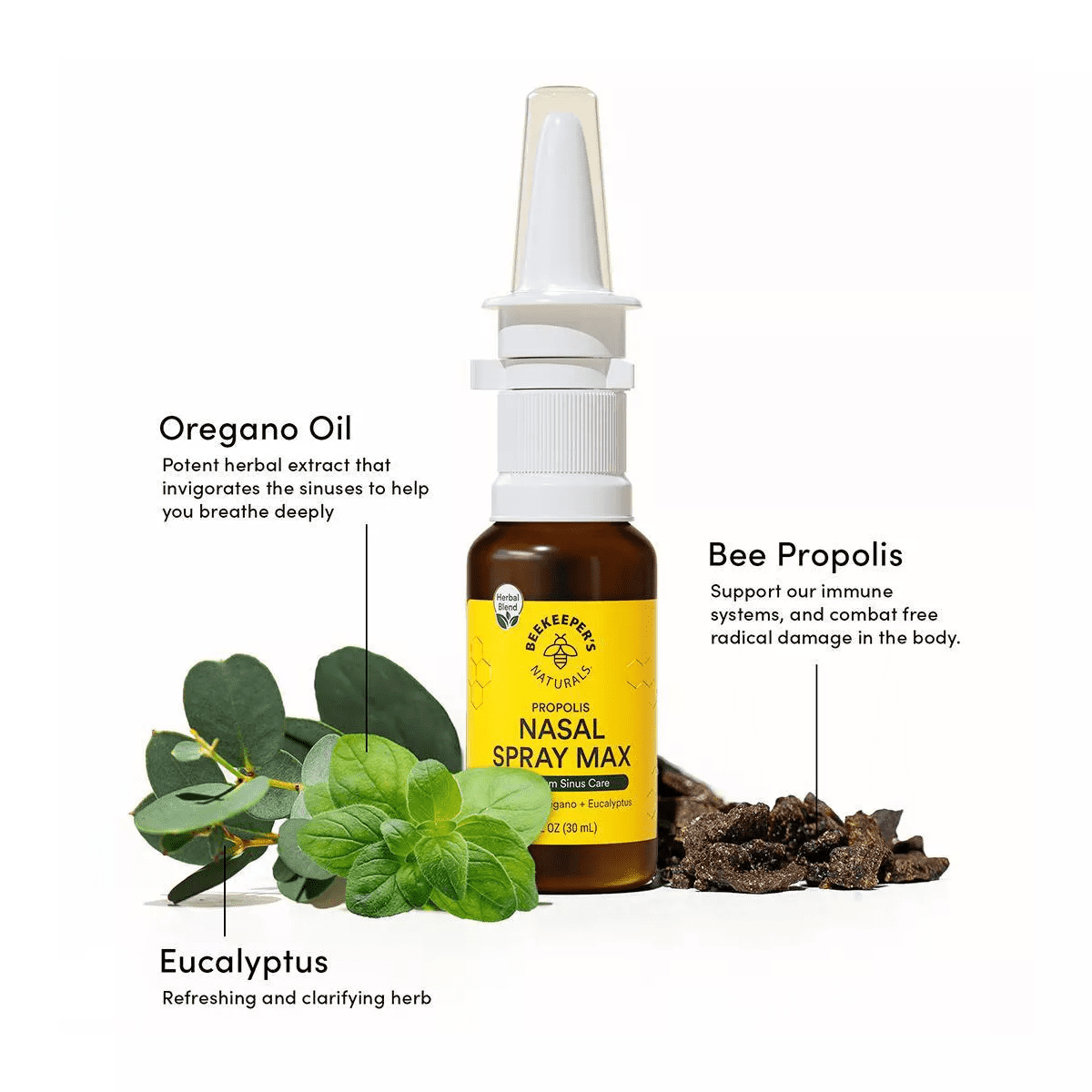 Beekeepers Naturals Propolis Xylitol Nasal Spray Max - 1 Fl Oz/30Ml - Image 5