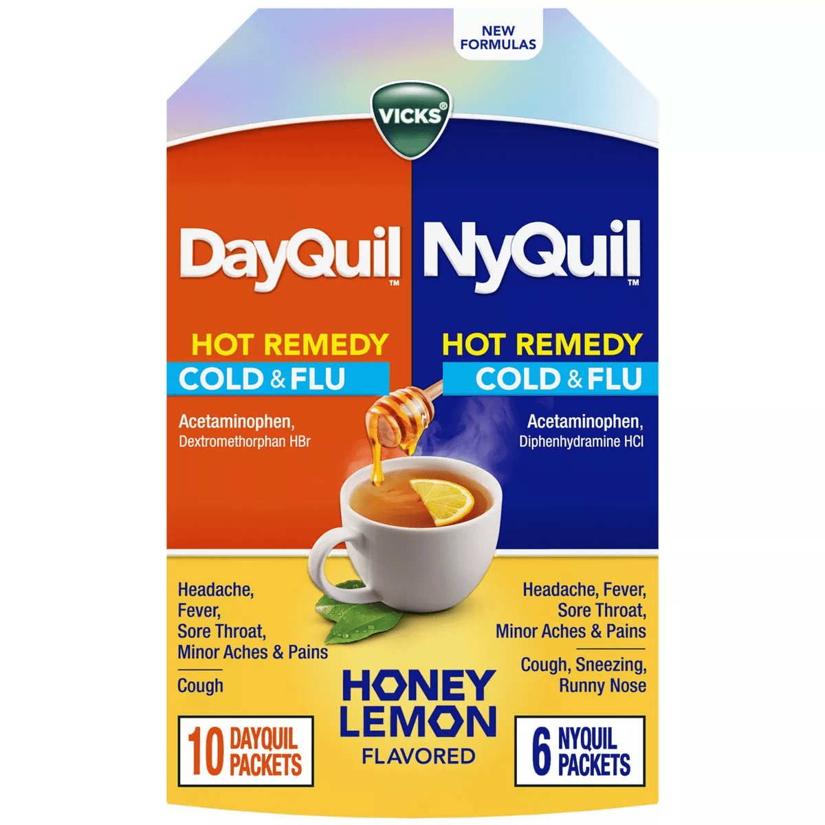 Vicks Hot Remedy Combo Powder - Acetaminophen - 16Ct