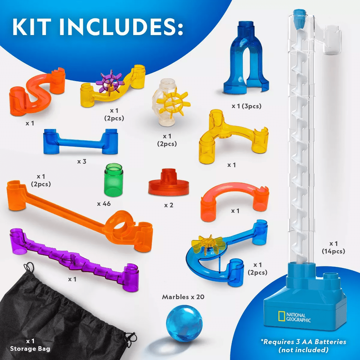 National Geographic 100 PC Marble Run: Creative, Engineering, Physics, Activity Guide Included - Image 4