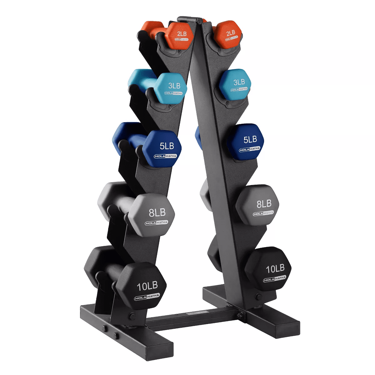 Holahatha Hex Dumbbell Set with Hand Weights and Storage Rack - Image 13