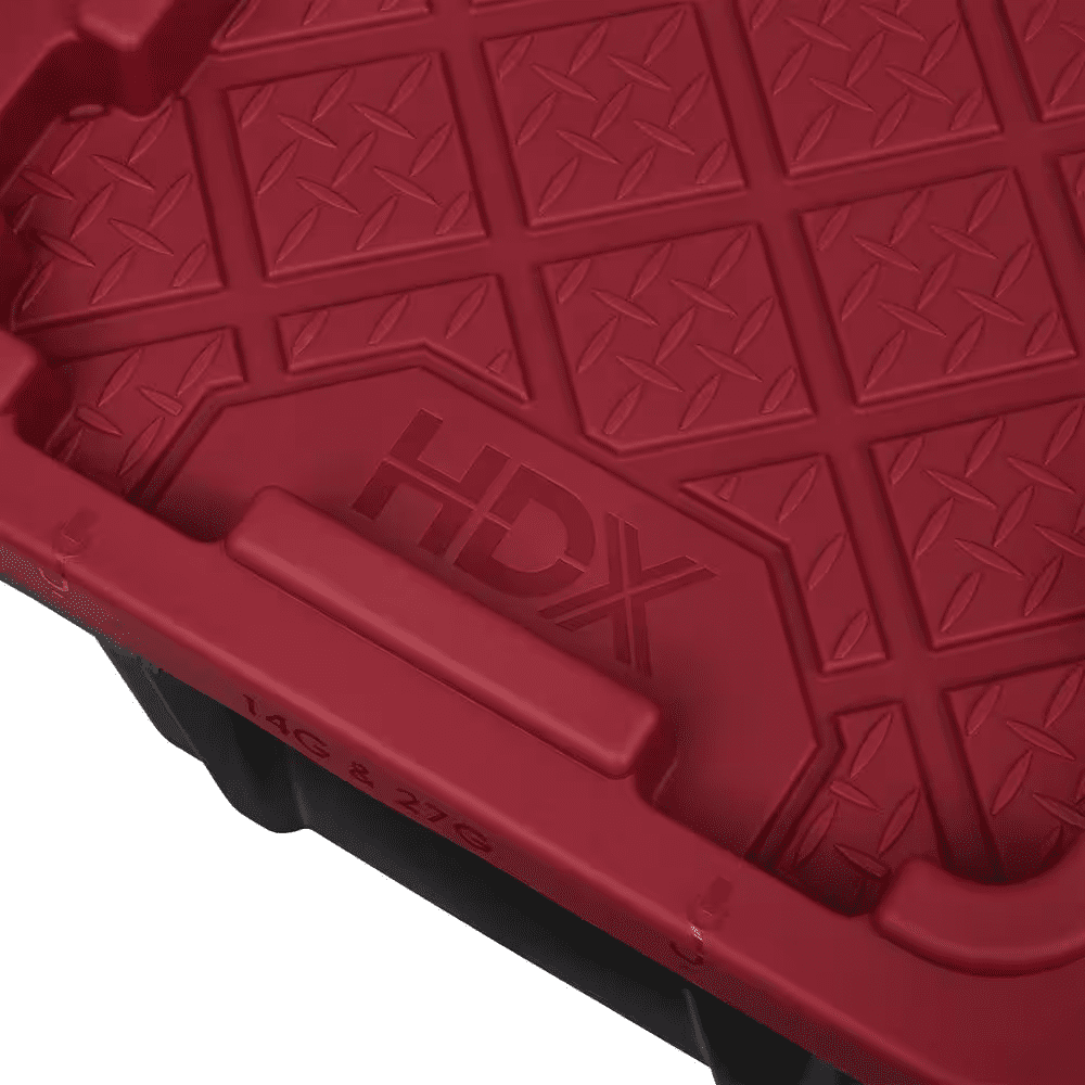 27 Gal. Tough Storage Tote in Black and Red - Image 9