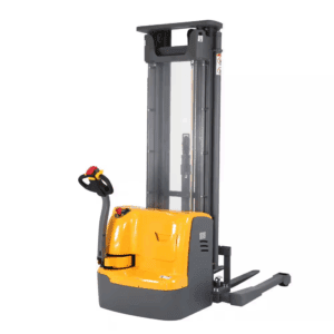 220 In. Lift Height 3300 Lbs. Curtis Control Full Electric Pallet Stacker Straddle Walkie Forklift 24V/200AH GEL Battery
