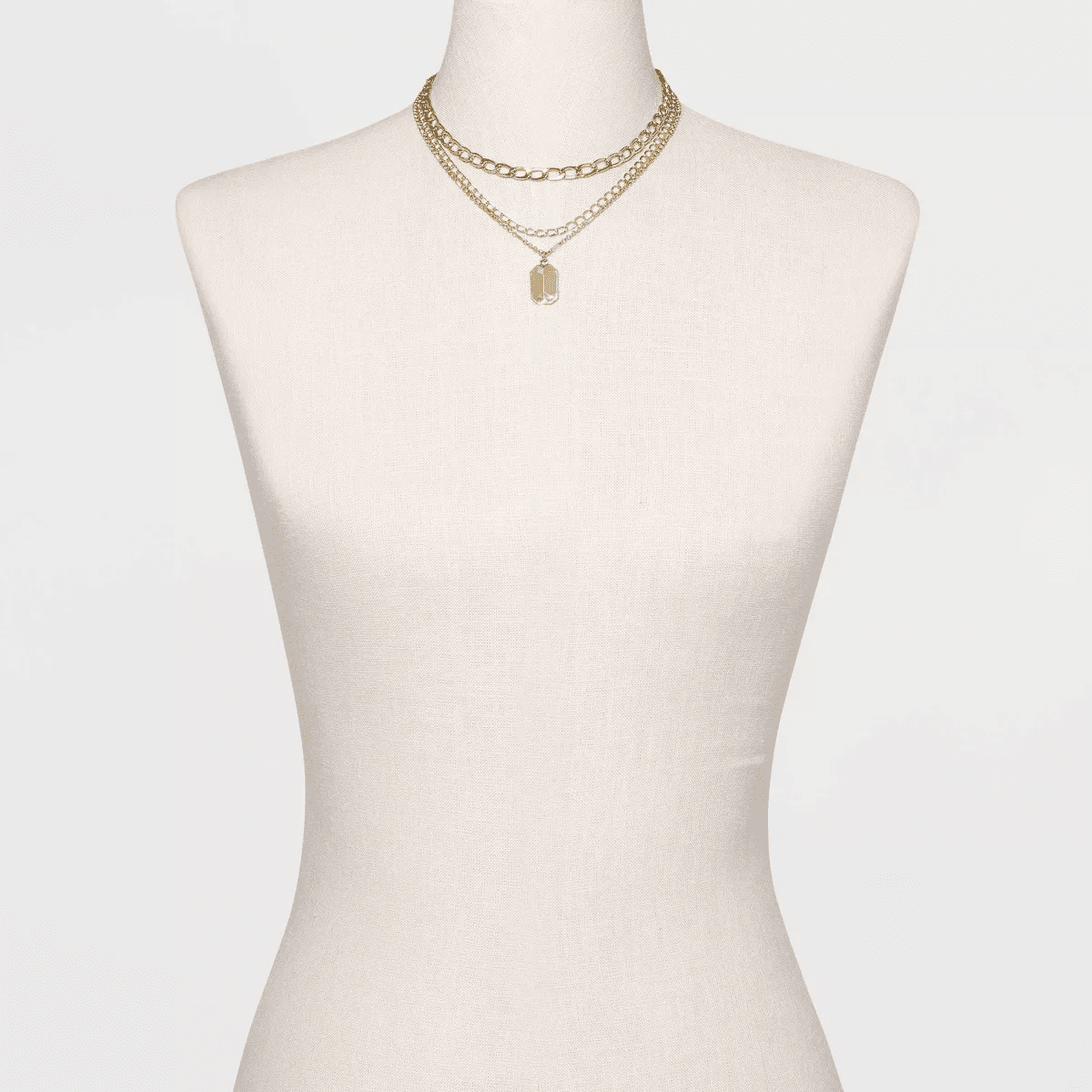 3 Row Chunky Chain Necklace - a New Day™ Gold: Statement , Lobster Claw Clasp, Iron Material - Image 2