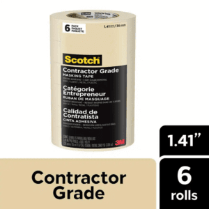 Scotch 1.41 In. X 60.1 Yds. Multi-Surface Contractor Grade Tan Masking Tape (6 Rolls)