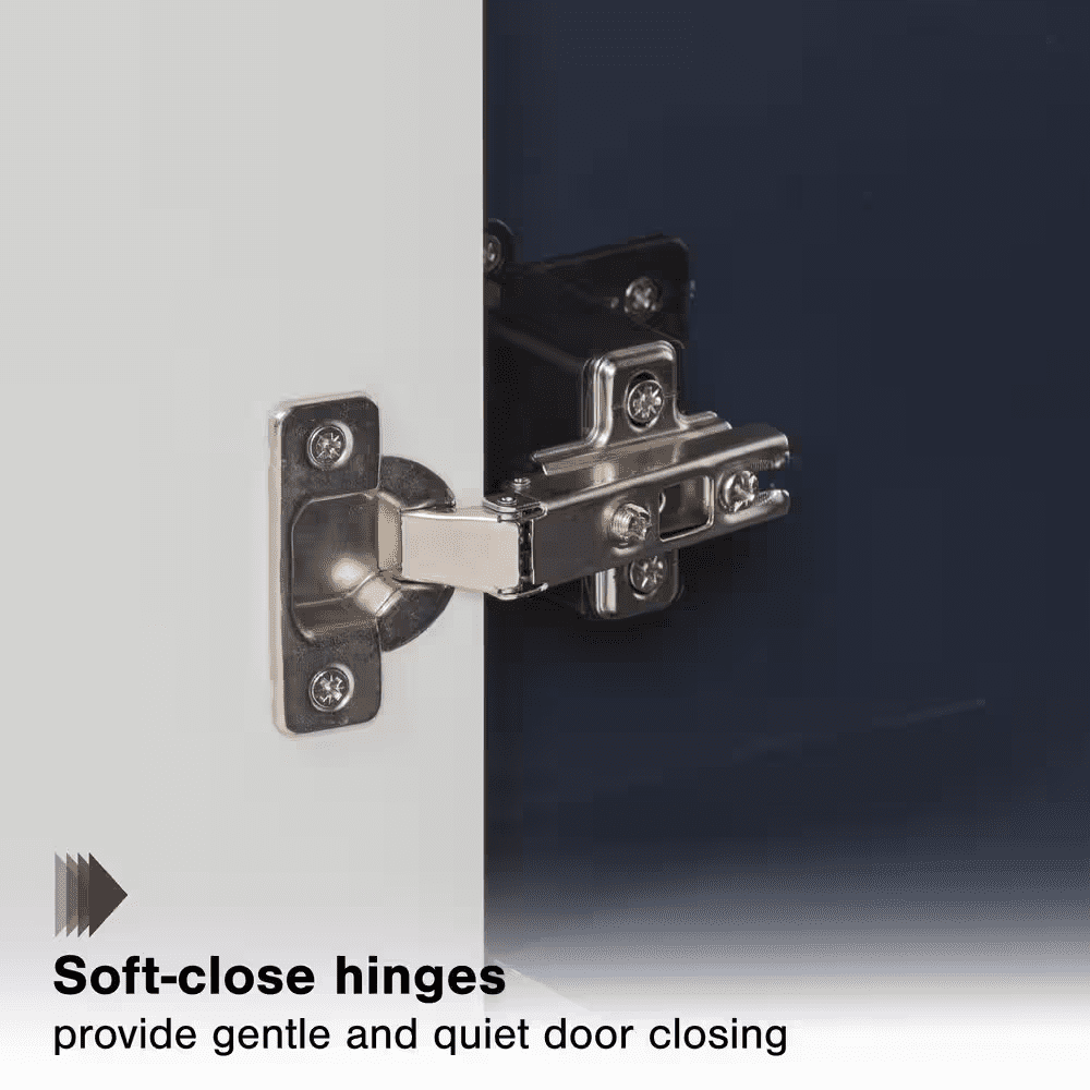 Clady 31 In. Single Sink Deep Blue Bath Vanity with Silver Ash Cultured Marble Top (Assembled) - Image 8