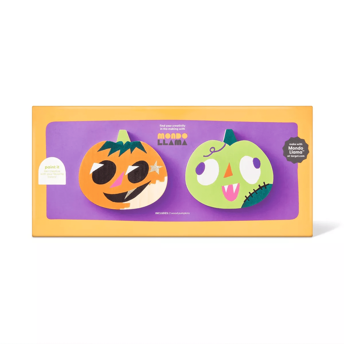 2Ct Halloween Craft Wood Pumpkins - Mondo Llama™ - Image 4