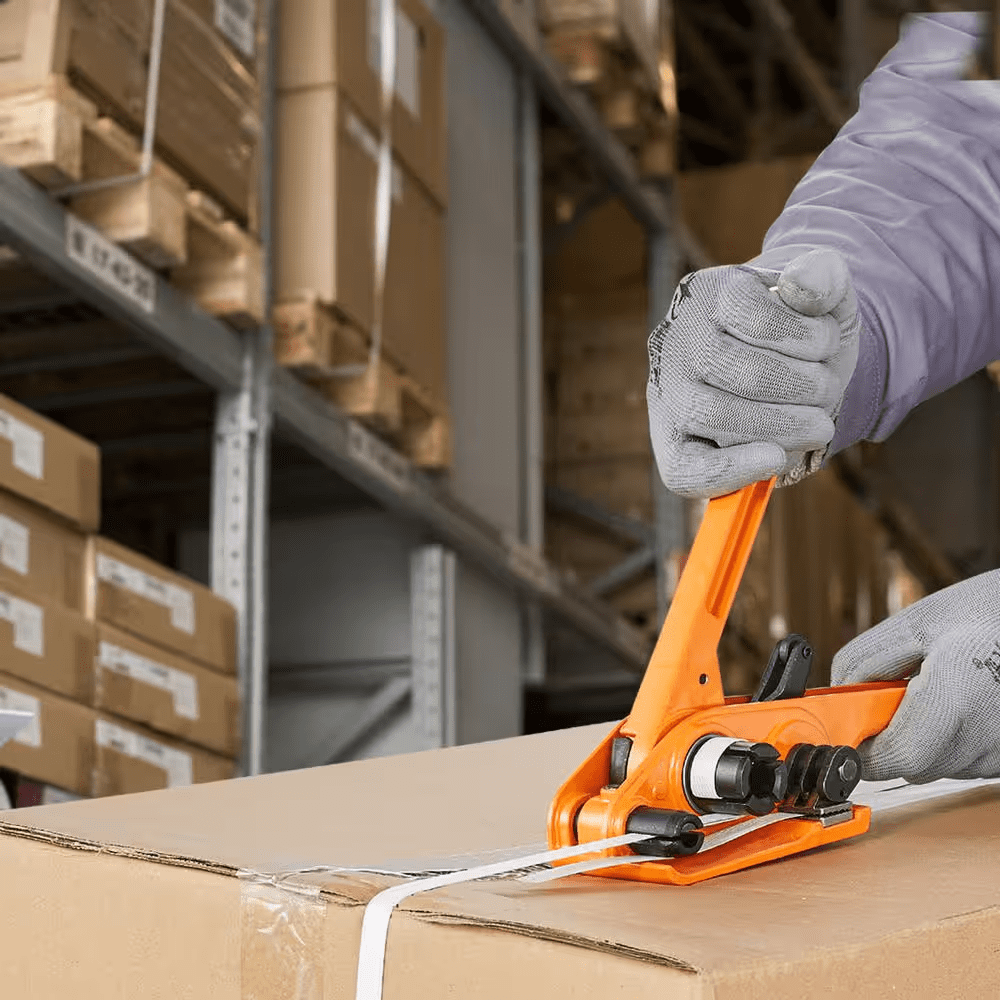 Packaging Strapping Banding Kit with Strapping Tensioner Tool, Banding Sealer Tool, 1000 Ft. PET Band, 300 Metal Seals - Image 9