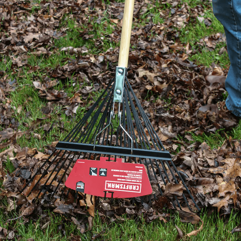 24-In Steel Leaf Rake with Wood Handle - Image 5