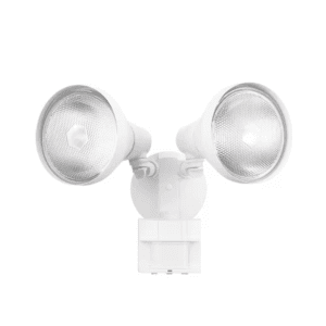 PAR 180° White Motion Sensing Security Light Wired Outdoor 2-Head Dusk-To-Dawn Flood Light
