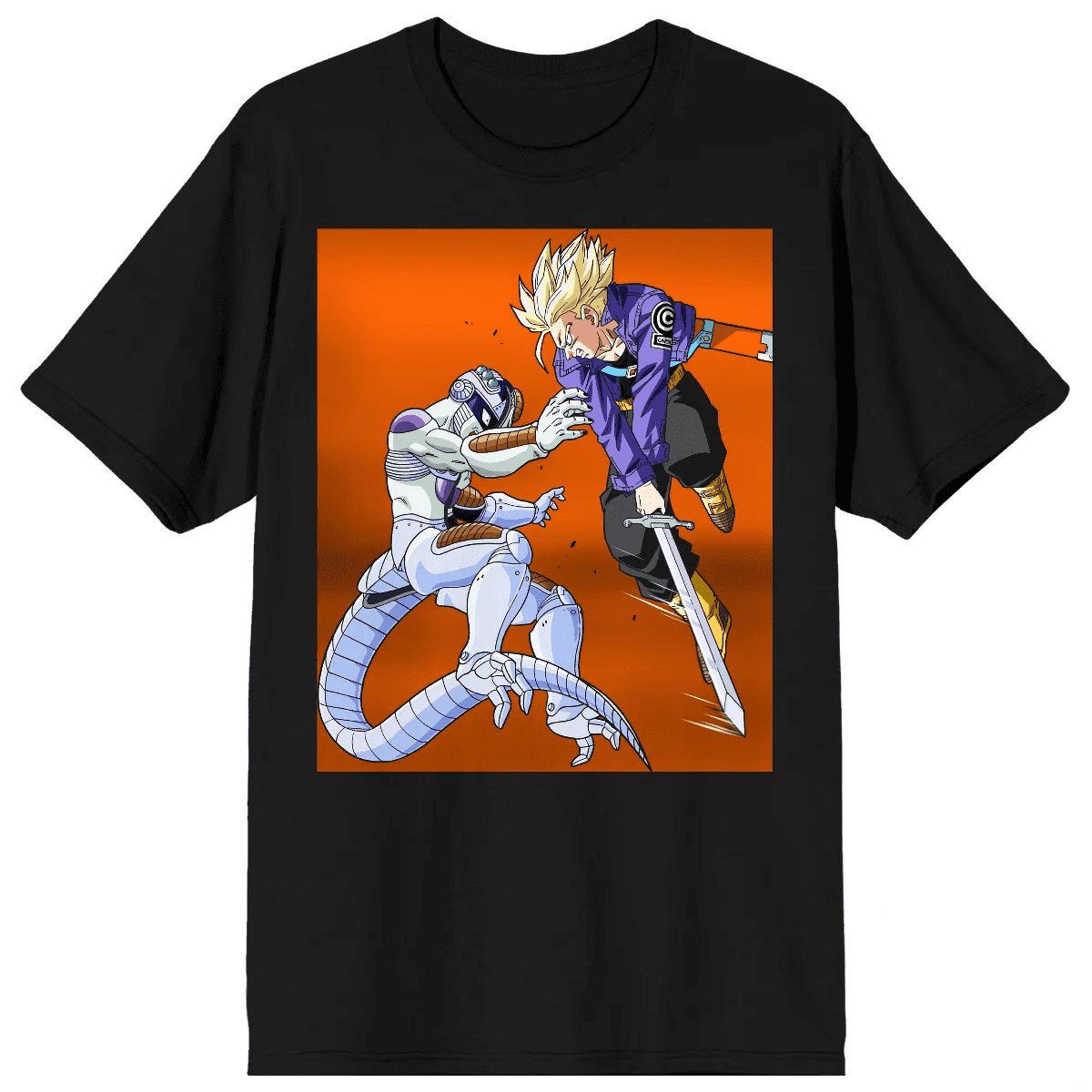 Dragon Ball Z Trunks and Frieza Character Group Black Graphic Tee - Image 8